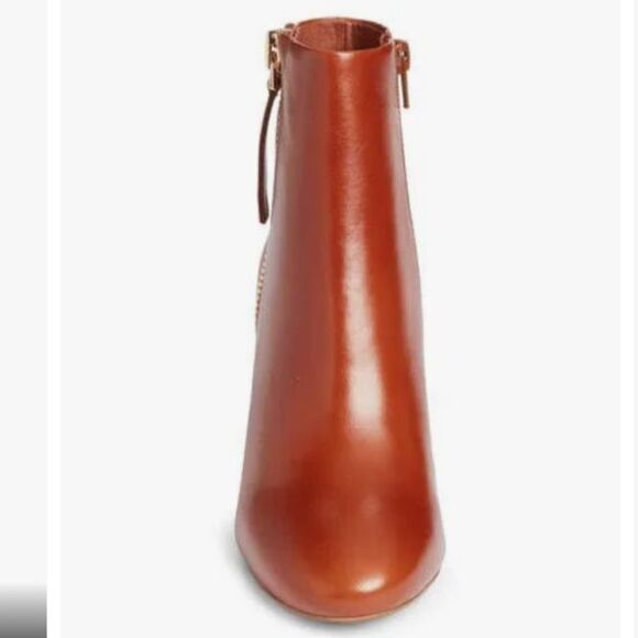 NWOT Jeffrey Campbell Prianka Zippered Heeled Bootie in Cognac - Picture 3 of 11